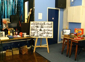 a display of photos