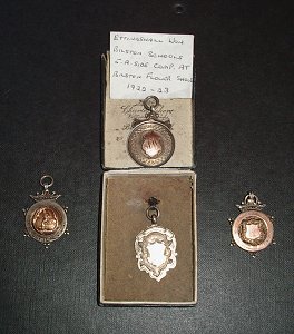 sporting memorabilia on show included this set of medals.