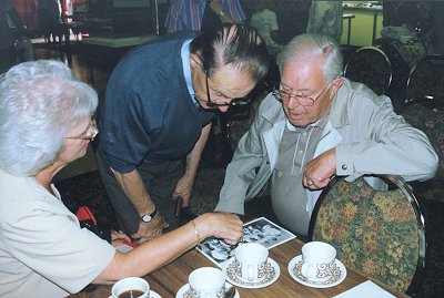 Sheila McTaggart ,  John Hughes and Mike Cartwright, seen in August 2001.
