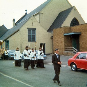 The procession starting from The Church