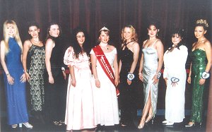 photo of the entrants for the carnival queen competition in 1997-98