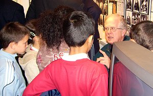 One of our visitors (we think he is Alan Hadley) found himself surrounded by the children, 